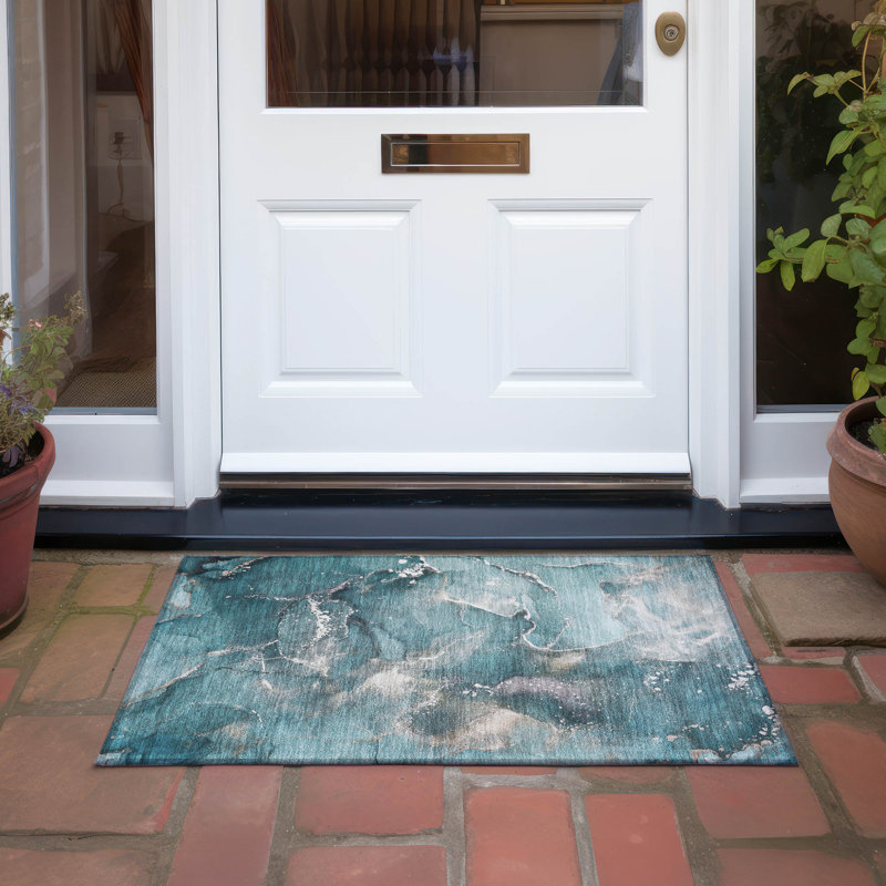 Katherleen Abstract Indoor / Outdoor Rug, Rectangle 1'8" x 2'6"