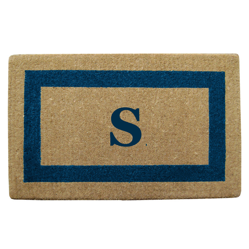 Robuste 36 po x 22 po tapis de porte extérieur antidérapant, Bleu, S