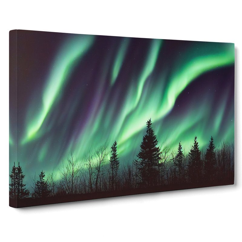 Serene Aurora Borealis - Wrapped Canvas, 40cm H x 60cm W x 3cm D