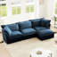 Élégant chenille confortable bleu, canapé modulaire avec housse convertible et 2 coussins pour le salon en forme de L-1236853463