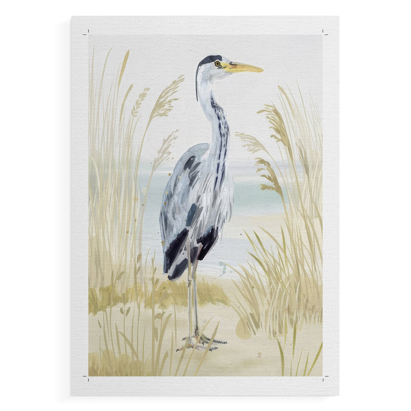 Héron sur la côte I - reproduction de toile seulement - non encadrée, H 60 po x l 40 po