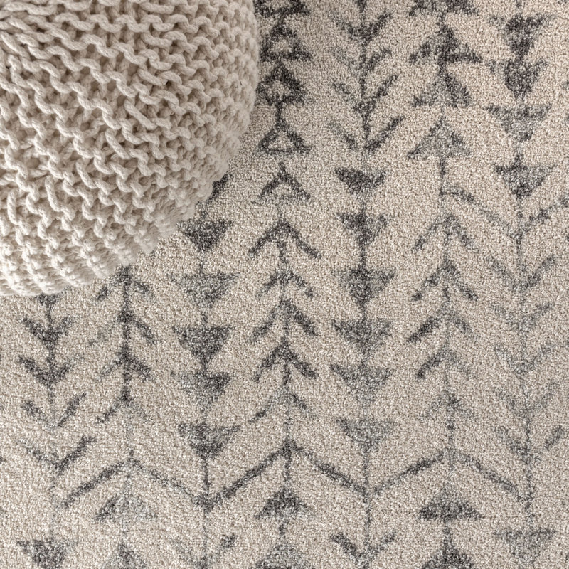 Boutte Moroccan Geometric Cream/Gray Rug, Runner 2'2" x 8'