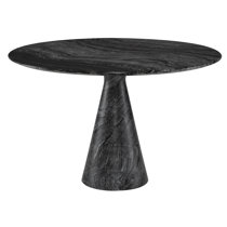 Round Dining Table ⌀ 90 cm Marble Effect Black BOCA 