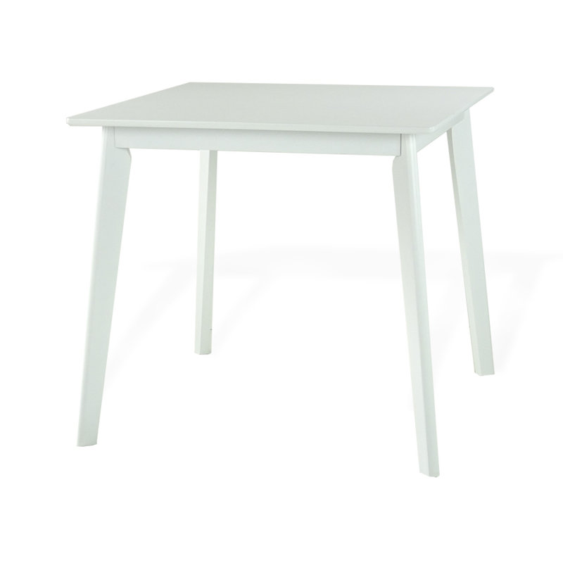 White Solid Wood Square Dining Table
