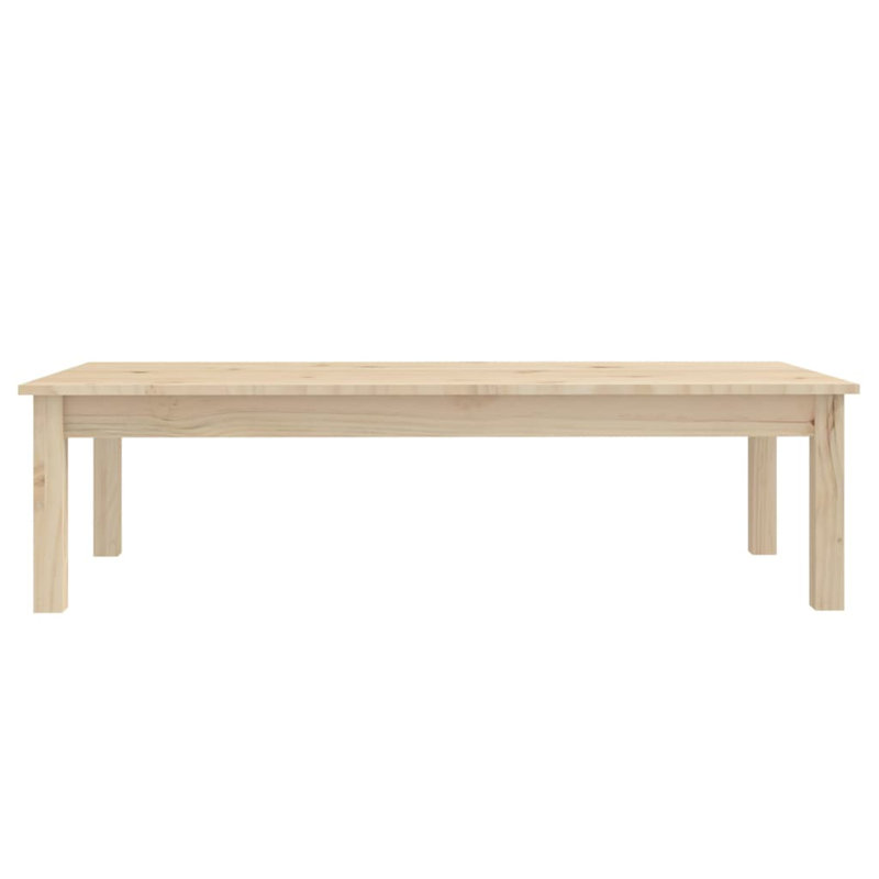 vidaXL Coffee Table Solid pine wood, Brown, 11.81" (H) × 43.31" (W) × 19.69" (D)