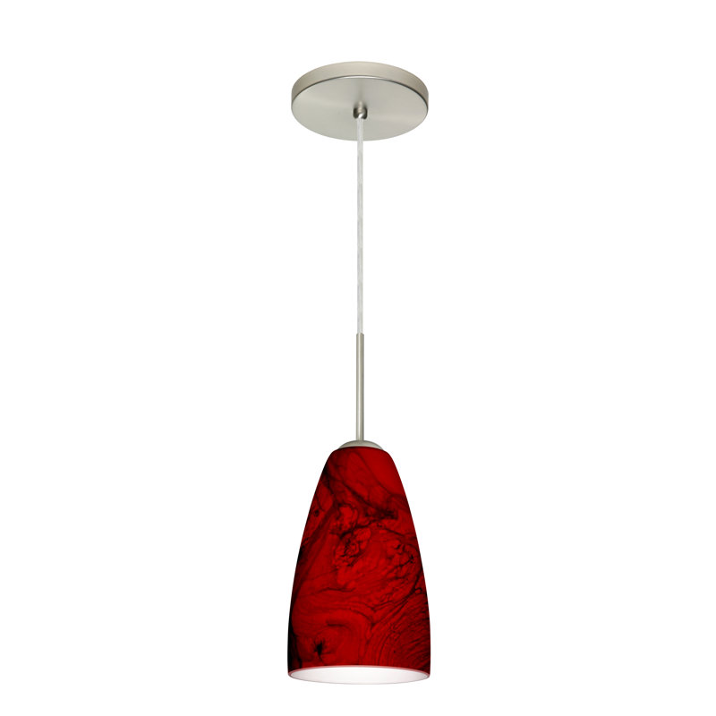 Luminaire suspendu en forme de cloche à 1 lumière Delorme, Bleu cobalt mat, Nickel satiné, Incandescent