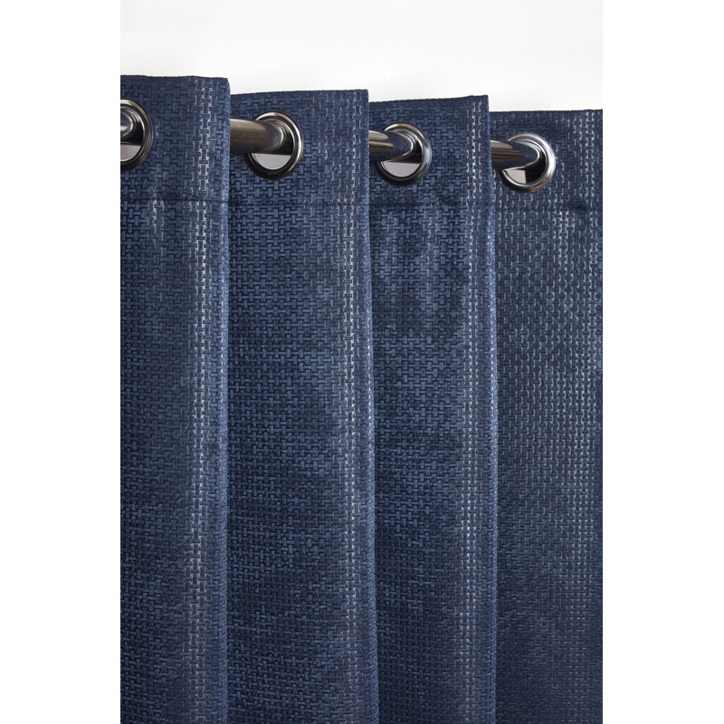 Ambiance Blackout Curtain Pair, 168 W x 183 D cm, Navy