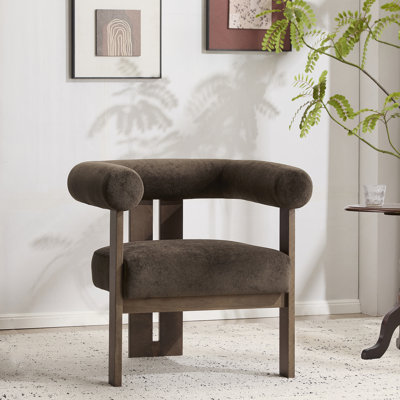 Chaise d'appoint moderne rembourrée avec accoudoirs ronds