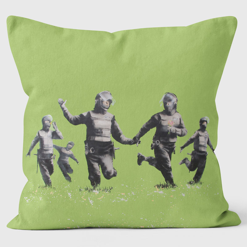 Cops on a Mountain Banksy Inspired - Graffiti Art Cushion