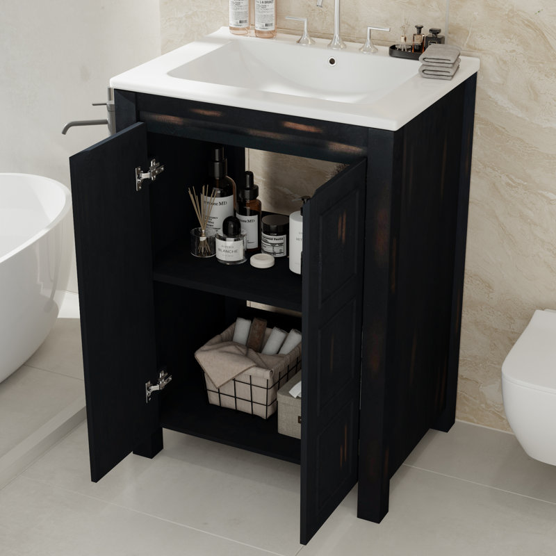 24" Single Bathroom Vanity With Ceramic Top