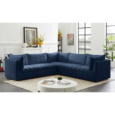 Ensoll Velvet L-Shaped Sectional Reversible