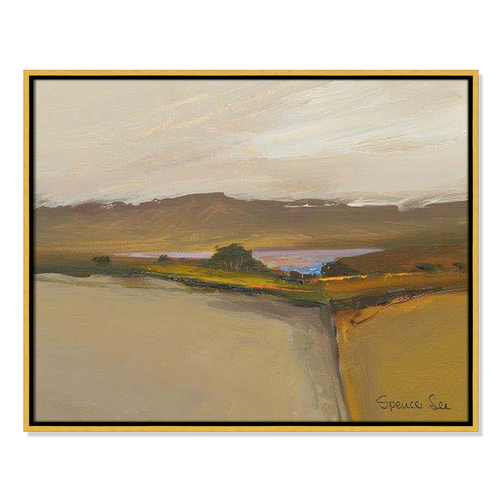 Mack "Heaven and Earth IV" Print, 23.5'' H x 29.5'' W x 2'' D, Gold Framed