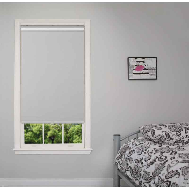 Rideau roulant occultant gris sans cordon, L 32 po x L 72 po