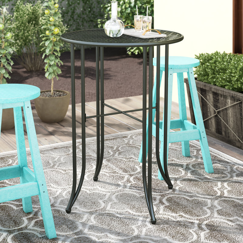 Doric Round Outdoor Bar Table , 30 " W 30 " D, Antique Black