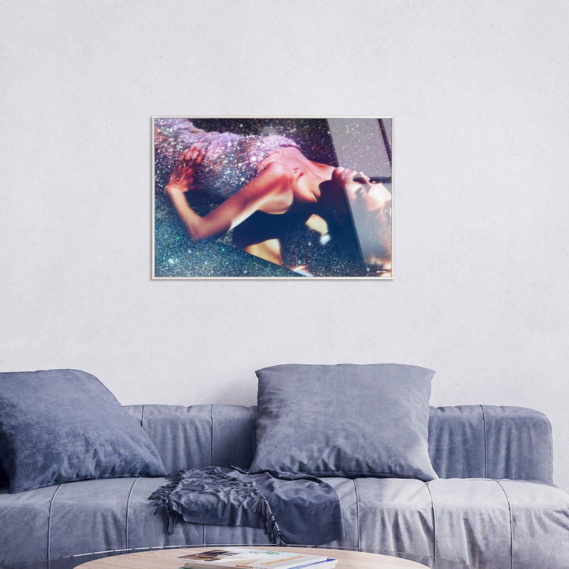 Sunbathe in Disco People and Portraits Framed Acrylic Art by Oliver Gal, White, 21" H x 31" W