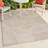 Aleysia High-Low Geometric Arch Scandi Striped Beige/Cream Indoor/Outdoor Rug-220367060