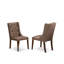 Ensemble de salle à manger 9 pièces comprenant une table de salle à manger rectangulaire avec rallonge amovible et 8 chaises rembourrées en tissu brun, noyer antique-37795315-37795327-37795313