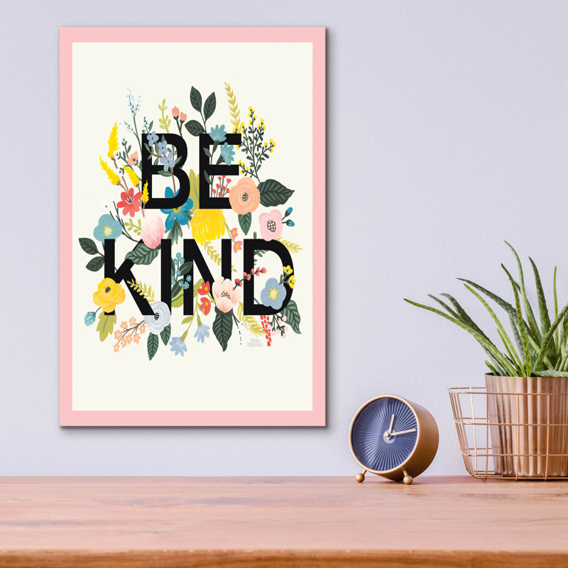 Art mural en verre épique «Wild Garden 1 Be Kind Cp» par Laura Marshall, H 16 po x l 12 po x P 0,13 po