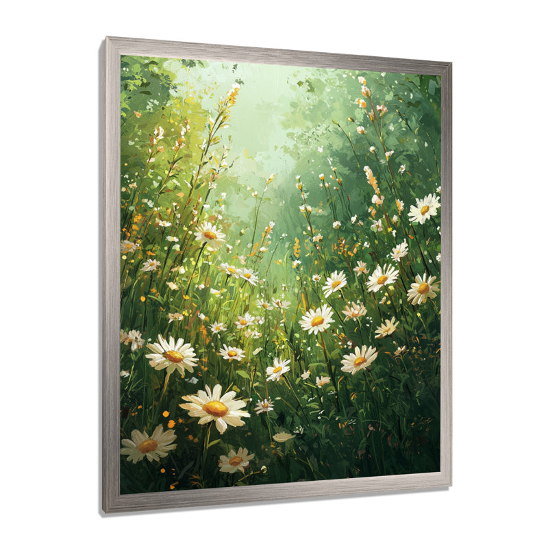 Naugle - art mural floral, Argent argent, H 20 po x l 12 po, Reproduction encadrée d'une seule photo