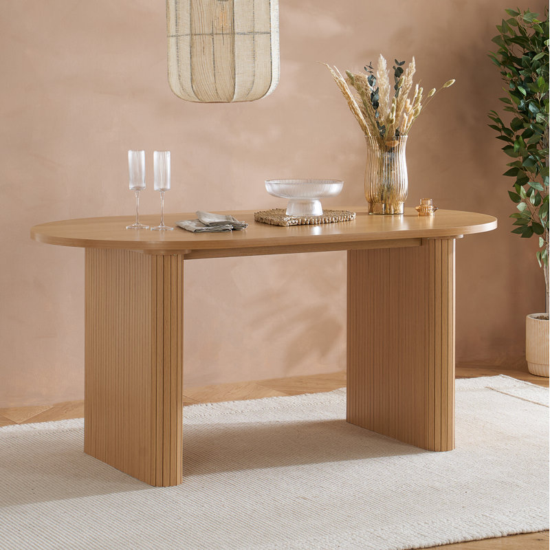 Suire OVAL FLUTED DINING TABLE, Oak