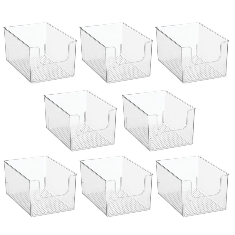 mDesign Household Plastic Storage Organizer Bin with Open Front, 8, 7.75" H x 10" W x 12" D