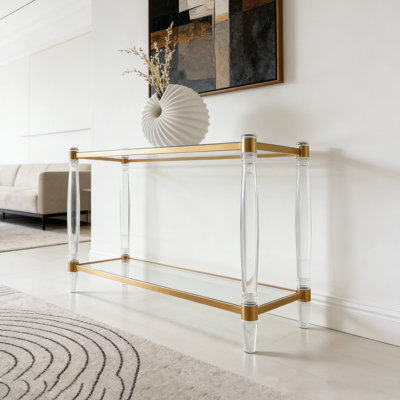 Simple acrylic transparent glass console table