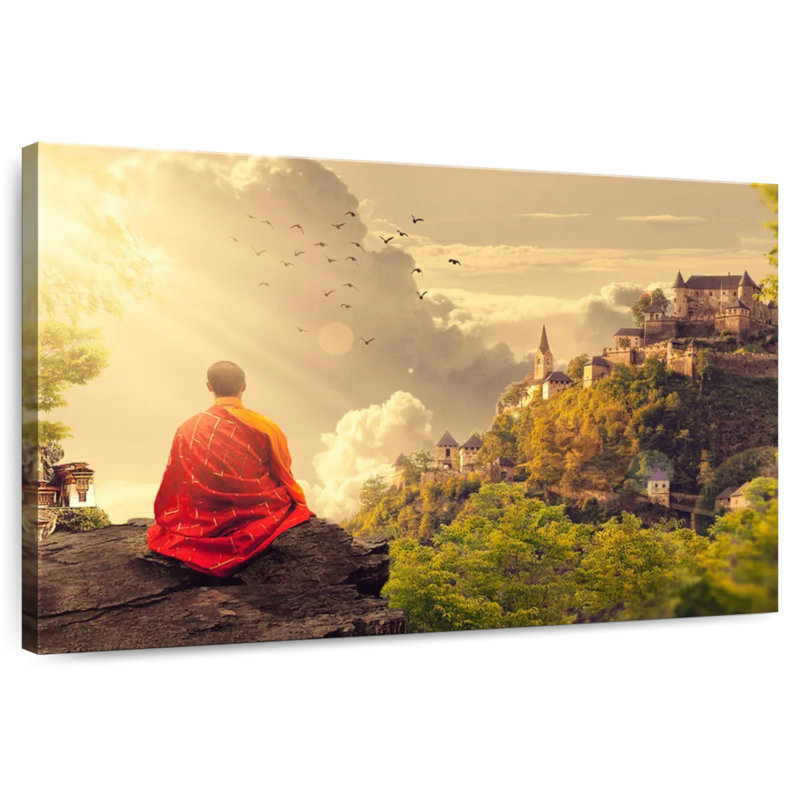 Adella Buddhist Monk At The Temple, 16" H x 24" W