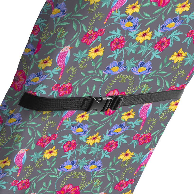 Seat / Back Cushion, Gray/Pink/Yellow Floral