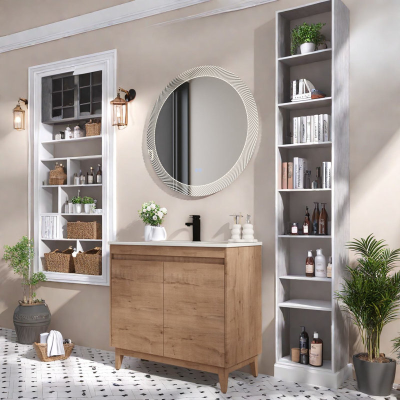 Rangement en chêne moderne, Brun