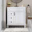 Meuble-lavabo de 30 po avec lavabo en céramique, petite armoire de salle de bain, armoire moderne avec 2 tiroirs et tablette réglable-351350533-351350648-351350654