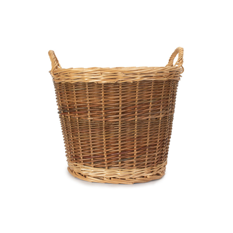 Schary Wicker Lined Log Basket, 39cm H x 42cm W x 42cm D