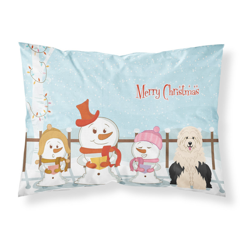 Taie d'oreiller Merry Christmas Merry Christmas, Berger anglais et choristes