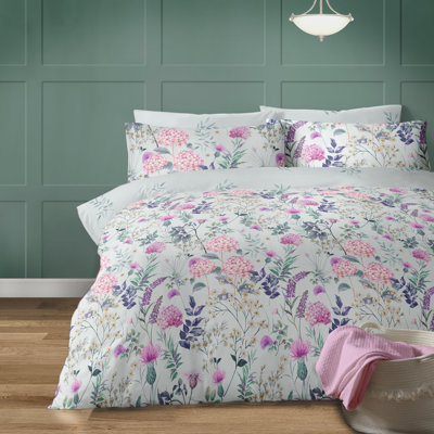 Aleissa Cotton Blend, Polyester Floral Duvet Cover Set with Pillowcases
