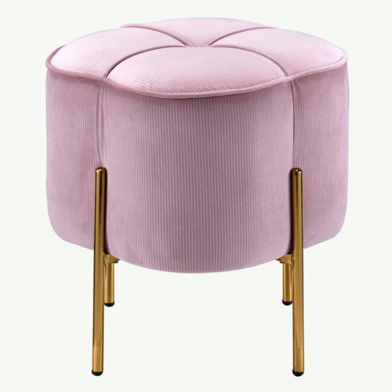 Repose-pieds rond rosé et doré Blush