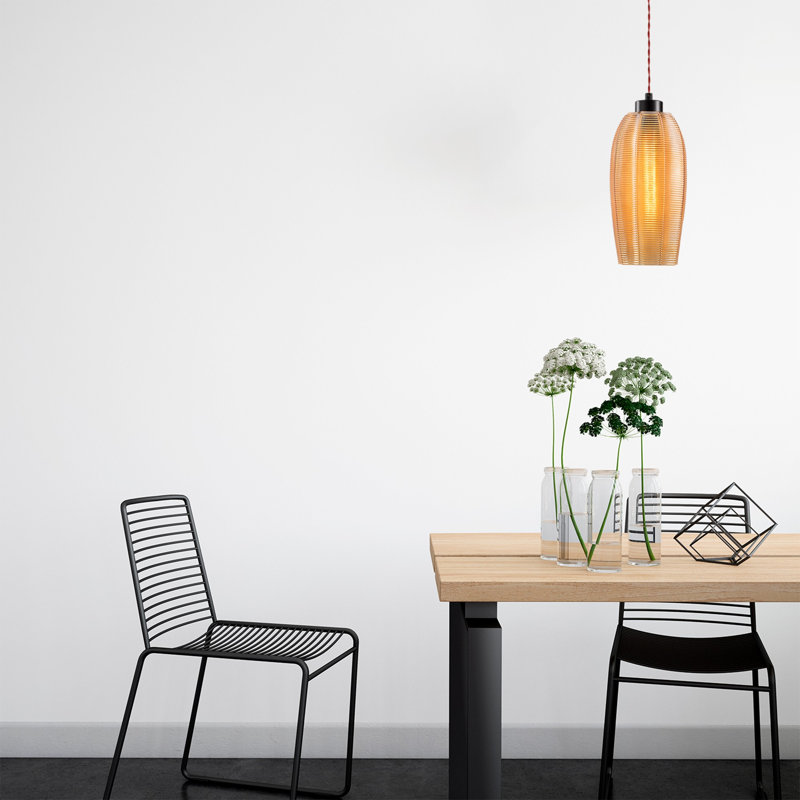 Luminaire suspendu en pot 1 lumière Nojus, Noir / Rouge