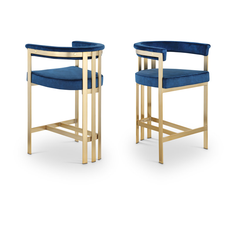 Tabouret de comptoir 26,4 po Marcello, Velours marine
