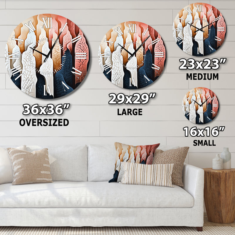 Horloge murale Boho, Surdimensionné