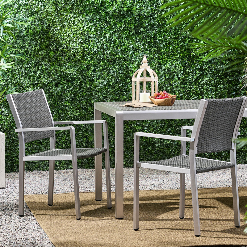 Chaises d'extérieur grises avec structure en aluminium (2) -, météo, moderne pour le jardin et la terrasse Cape Coral - aluminium, bord de piscine