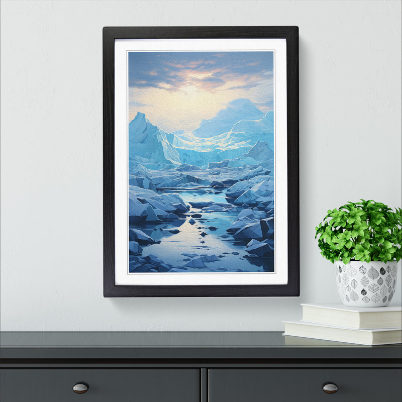 Glacier Conceptual - Framed Print, Black, 34cm H x 25cm W x 2cm D