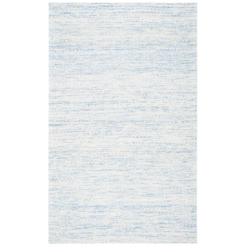 Aon Handwoven Wool Blue/Ivory Area Rug, Rectangle 3' x 5'