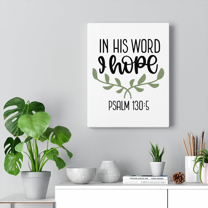 «Hope», art textuel sur toile tendue, H 30 po x l 24 po x P 1,25 po
