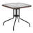 Amlie 28'' Square Glass Metal Table with Rattan Edging and 4 Rattan Stack Chairs-1029444495
