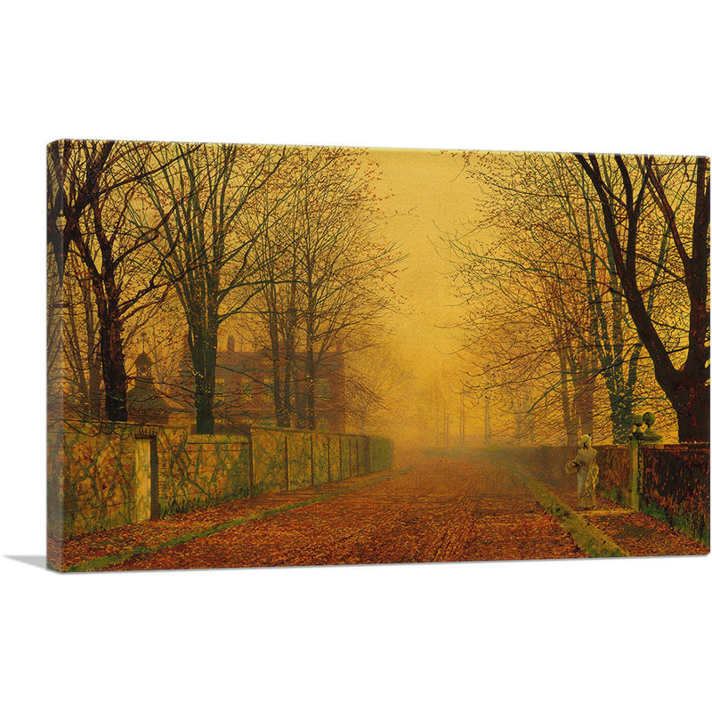 «Evening Glow» par John Atkinson Grimshaw - peinture sur toile tendue, H 26 po x l 40 po x P 0,75 po