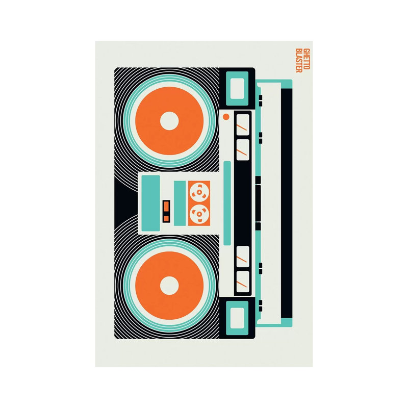 Icons - Ghetto Blaster by Vanessa Austin - Print on Canvas, 101.6 cm H x 66.04 cm W x 1.91 cm D, Wrapped Canvas