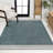 Alda Modern Minimalist Mingled Solid Turquoise/Cream Indoor/Outdoor Rug-195977389
