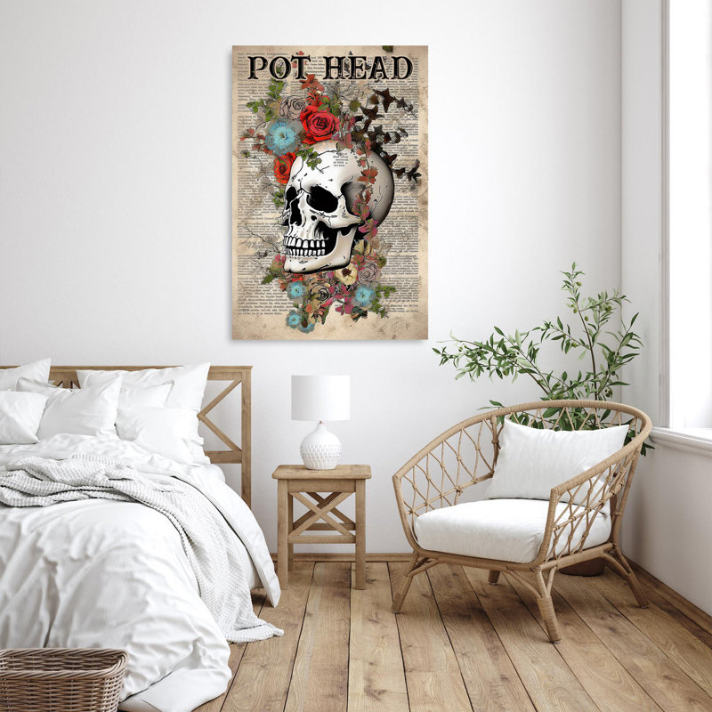 Tête de crâne tête de mort - 1 pièce Rectangle Pri, H 36 po x l 24 po x P 1,25 po