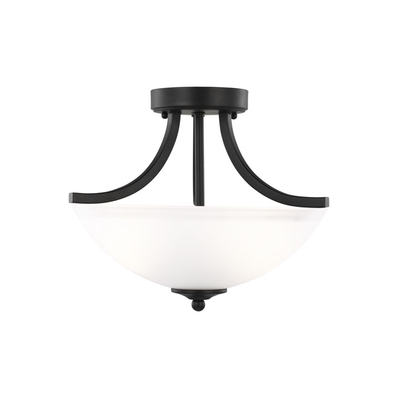 Luminaire suspendu convertible semi-encastré à deux lumières Geary de Génération Lighting , Nuit noire