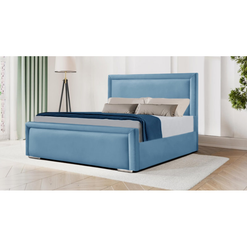 Cihat Upholstered Bed, Kingsize (5'), Sky Blue