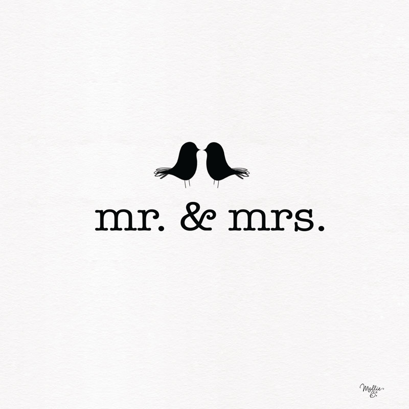 «Mr. et Mme. Love Birds I» sur toile par Mollie B., H 20 po x l 20 po x P 1,25 po