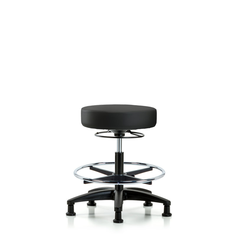 Tabouret de laboratoire Calliope, Noir, Patins